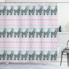 Patterned Alpaca Llama Shower Curtain - Native Ethnic Bathroom Curtain with Colorful Design 