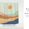 Peaceful Burning Sun Wavy Field Oil Painting Style Shower Curtain For Bathroom