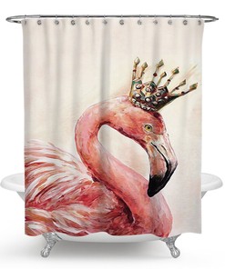 Peaceful Flamingo Shower Curtain For A Relaxing Bathroom
