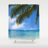 Peaceful Palm Leaves at the Ocean Shower Curtain for Tropical Bathroom Decor