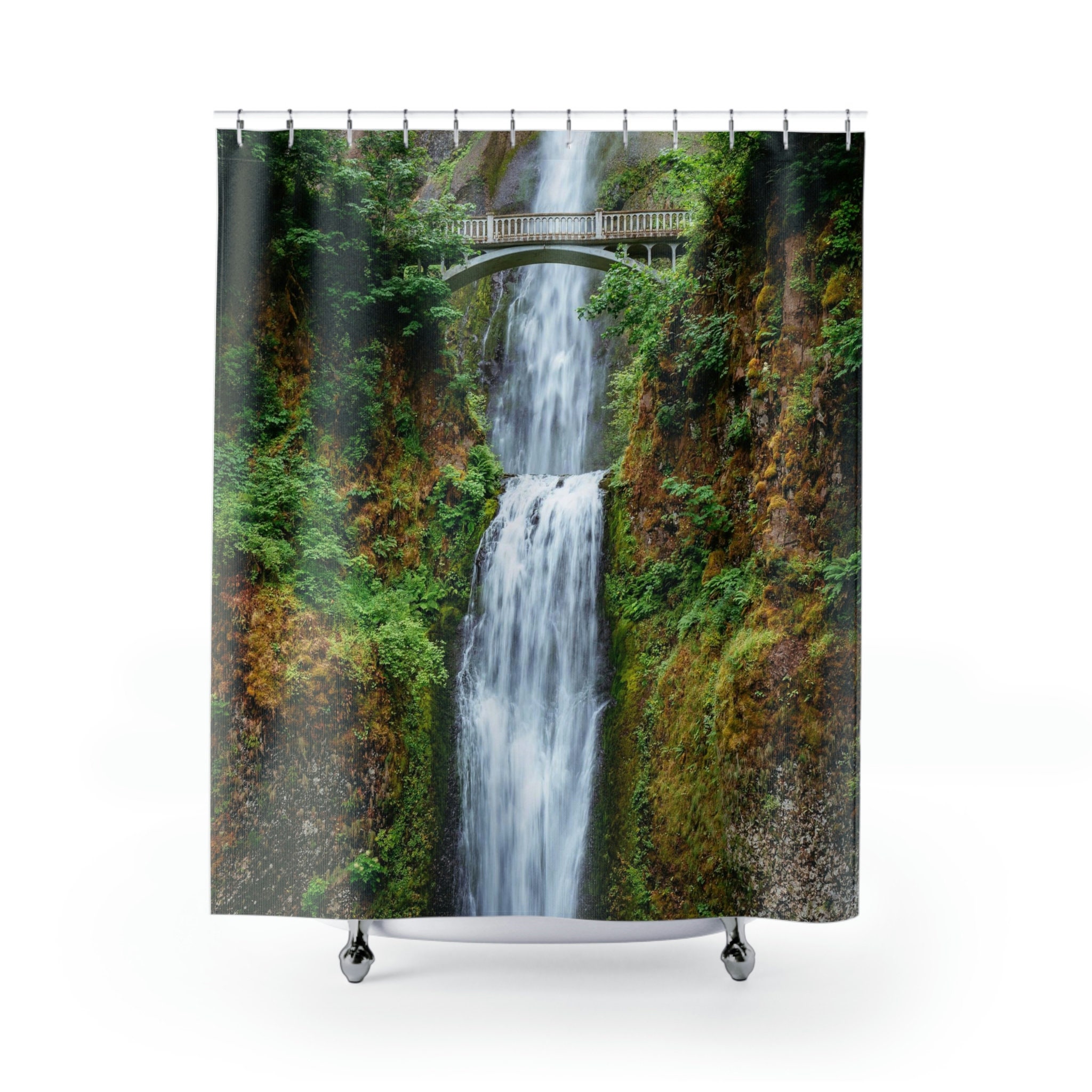 Peaceful Rainforest and Waterfall Shower Curtain to Evoke a Sense of Tranquility in Your Bathroom