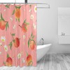 Peach Daisy Pattern Print Waterproof Shower Curtain for Bathroom Decor