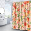 Peach Floral Cute Orange Fruit Shower Curtain - Colorful Bathroom Curtain With Waterproof Fabric