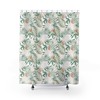 Peach Floral and Palm Leaf Shower Curtain - Feminine Bathroom Accessory