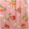 Peach Pattern Daisy Shower Curtain - Waterproof Bath Accessory by WELLDAY for Restroom Shower Curtain