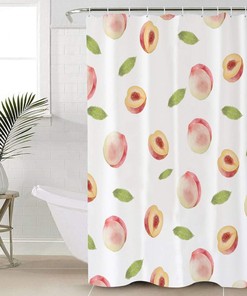 Peach Print Shower CurtainFresh & Simple Bathroom Decor for Women