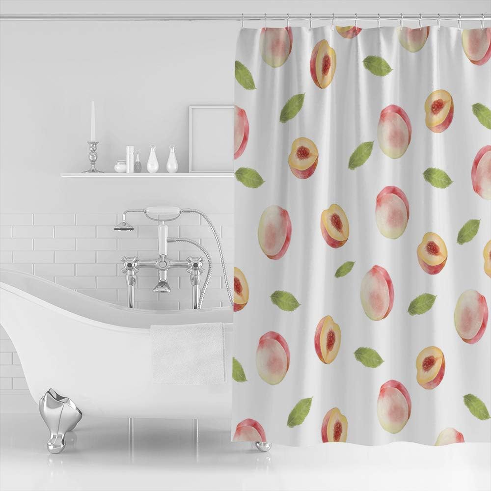 Peach Print Shower CurtainFresh & Simple Bathroom Decor for Women