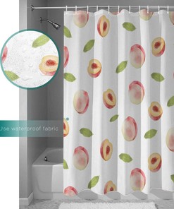 Peach Print Shower CurtainFresh & Simple Bathroom Decor for Women