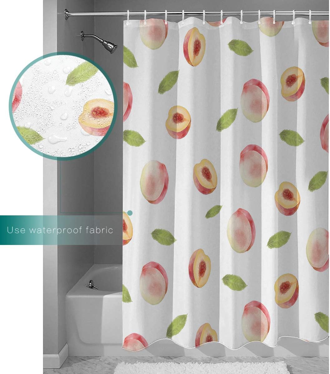 Peach Print Shower CurtainFresh & Simple Bathroom Decor for Women