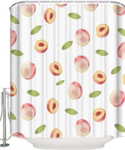 Peach Print Shower CurtainFresh & Simple Bathroom Decor for Women