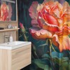 Peach Rose Shower Curtain with NY State Flower for an Elegant Bathroom Decor