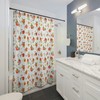 Peach Shower Curtain with Floral Orange Bathroom Matching Curtains
