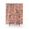 Peach Sketch Art Boho Bathroom Decor Shower Curtain in Light Pink
