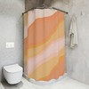 Peach Swirl Orange Pink Design Print Fabric Shower Curtain
