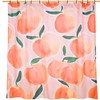 Peach and Green Botanical Floral Allover Simple Aesthetic Space Shower Curtain for a Nature-Themed Bathroom