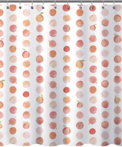 Peach and Pink Spots Shower Curtain, Cute Bathroom Decor Curtains, Ideal for Girls 