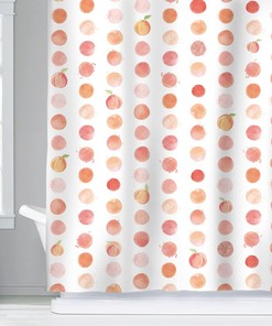 Peach and Pink Spots Shower Curtain, Cute Bathroom Decor Curtains, Ideal for Girls