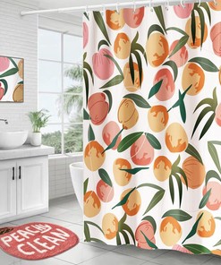 Peachy Pink Boho Shower Curtain for Cute and Stylish Bathroom Decor