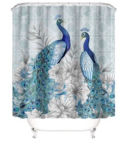 Peacock Bathroom Cove Vintage Shower Curtains Decorative