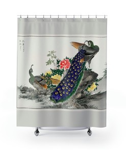 Peacock Bird Lover Shower Curtain - Nature-Inspired Bathroom Decor