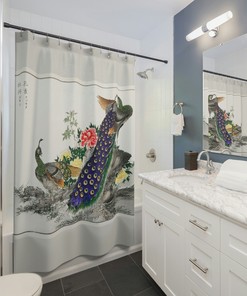 Peacock Bird Lover Shower Curtain - Nature-Inspired Bathroom Decor