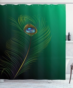 Peacock Bird Plumes Print Animal Shower Curtain For Bathroom Decor