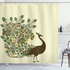 Peacock Bird Profile Print Shower Curtain for Your Bathroom - Unique Design