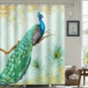 Peacock Feather Boho Shower Curtain, Vibrant And Colorful Design, Waterproof Fabric For The Bathroom