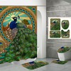 Peacock Feather Colorful Waterproof Shower Curtain For Elegant Bathroom 