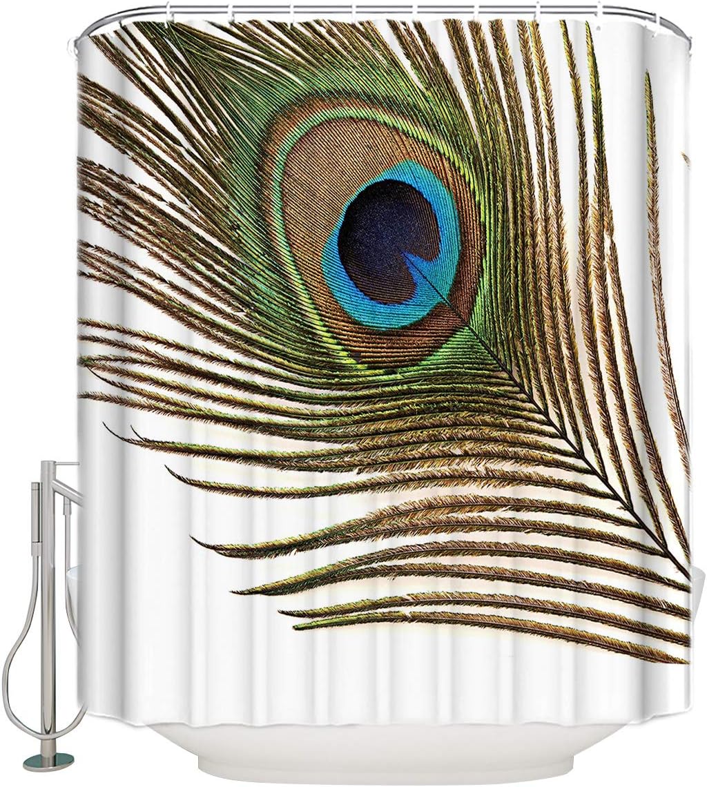 Peacock Feather Design Shower Curtain Art Painting
