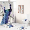 Peacock Feather Print Shower Curtain - Colorful Bathroom Decor