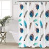 Peacock Feather Print Shower CurtainColorful Bathroom Decor for Women & Kids