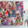 Peacock Feather Shower Curtain featuring Floral Art Leaf Print in Gorgeous Colors