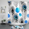 Peacock Feather Watercolor Shower Curtain With Beautiful And Elegant Bathroom Accessories