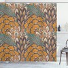 Peacock Feathers And Flowers Print Shower Curtain For A Royal And Majestic Bathroom Decor