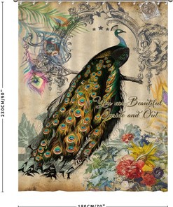 Peacock Flower Quotes Motto Shower Curtain for Beautiful Bathroom