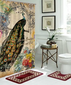 Peacock Flower Quotes Motto Shower Curtain for Beautiful Bathroom