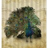 Peacock Flower Vintage Shower Curtain with Retro Design - Unique Bath Curtain for Home or Hotel
