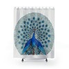Peacock Illustration 1924 Blue Luxury Shower Curtains 