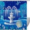 Peacock Park Night Fabric Shower Curtain for Bathroom Decor