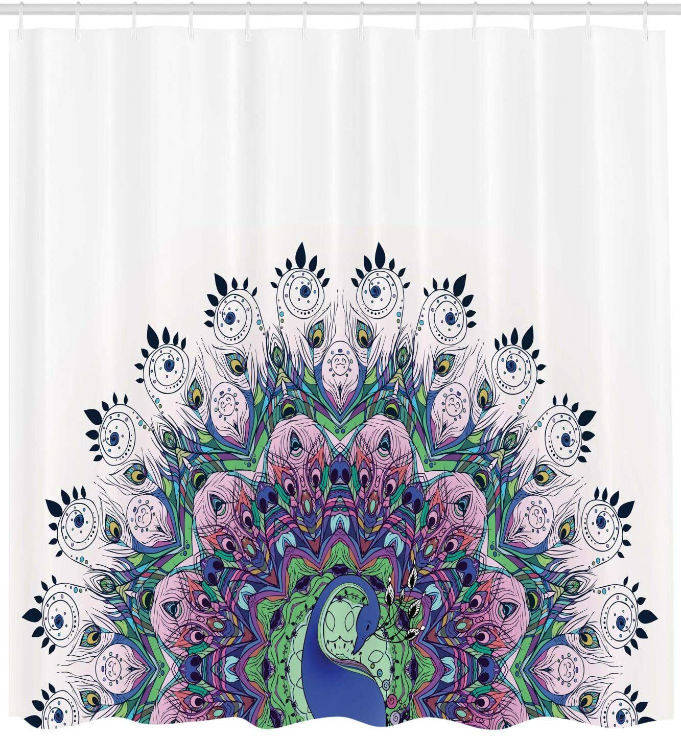 Peacock Pink Blue Elegant Modern Decor Design Shower Curtain