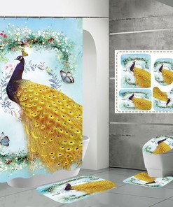 Peacock Printed Shower Curtain in Bird Print