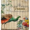Peacock Quotes Shower Curtain with Postmark Stamp and Envelope Design - Vintage Bathroom Decor