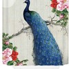 Peacock Shower Curtain Spring Peony Flower Oil Painting Beautiful Bird Flroal Asian Bathroom