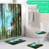 Peacock Shower Curtain With Anti-Slips Set