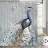 Peacock Tropics Wildlife Feather Shower Curtain: Elegant Bath Decorr