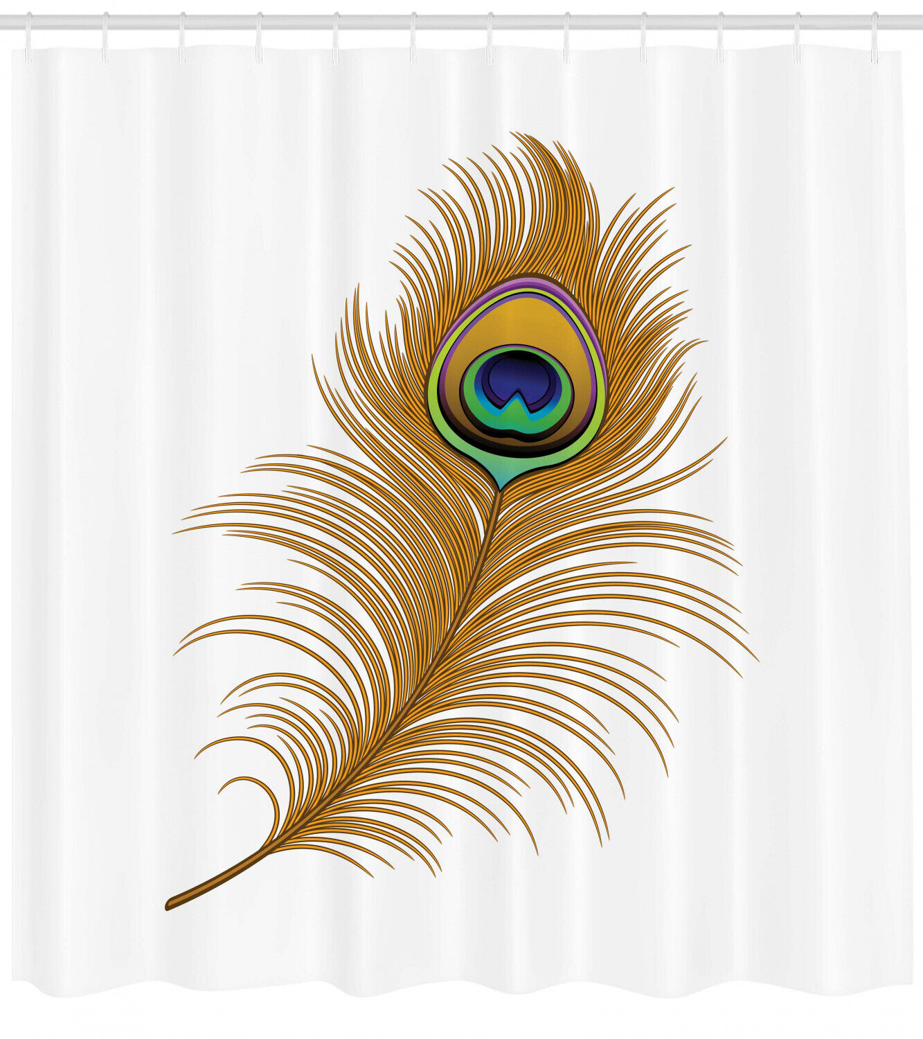 Peacock Wild Bird Print Animal Shower Curtain For Bathroom Decor - Image 2