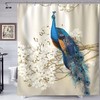 Peacock and Magnolia Print Shower Curtain for Your Bathroom - Vintage Style