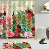 Peacock in Blooming Flowers Shower Curtain with Polyester Fabric 