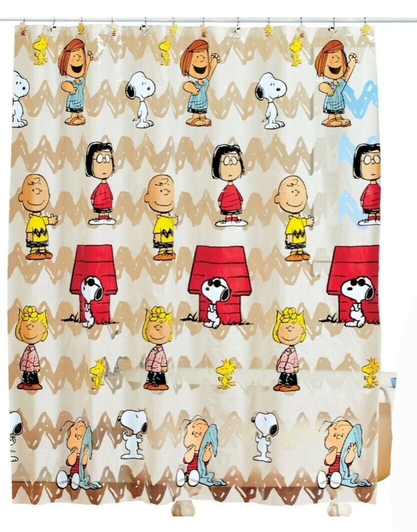 Peanuts Snoopy and Friends PEVA Shower Curtain - Perfect for Any Fan